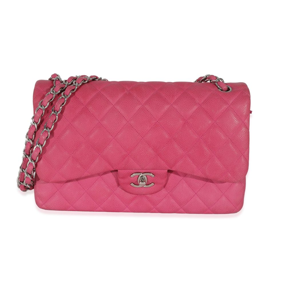 Chanel Pink Matte Caviar Jumbo Classic Double Flap Bag